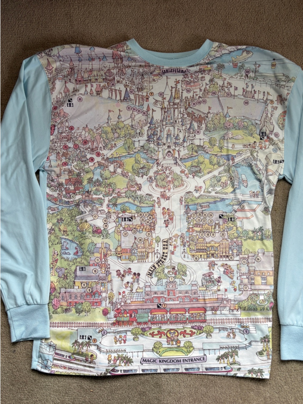 Disney Vault Collection Map Print shirt size small